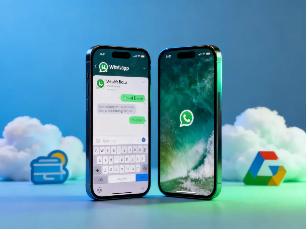 Dwa smartfony przygotowane do przywracania kopii zapasowej WhatsAppa