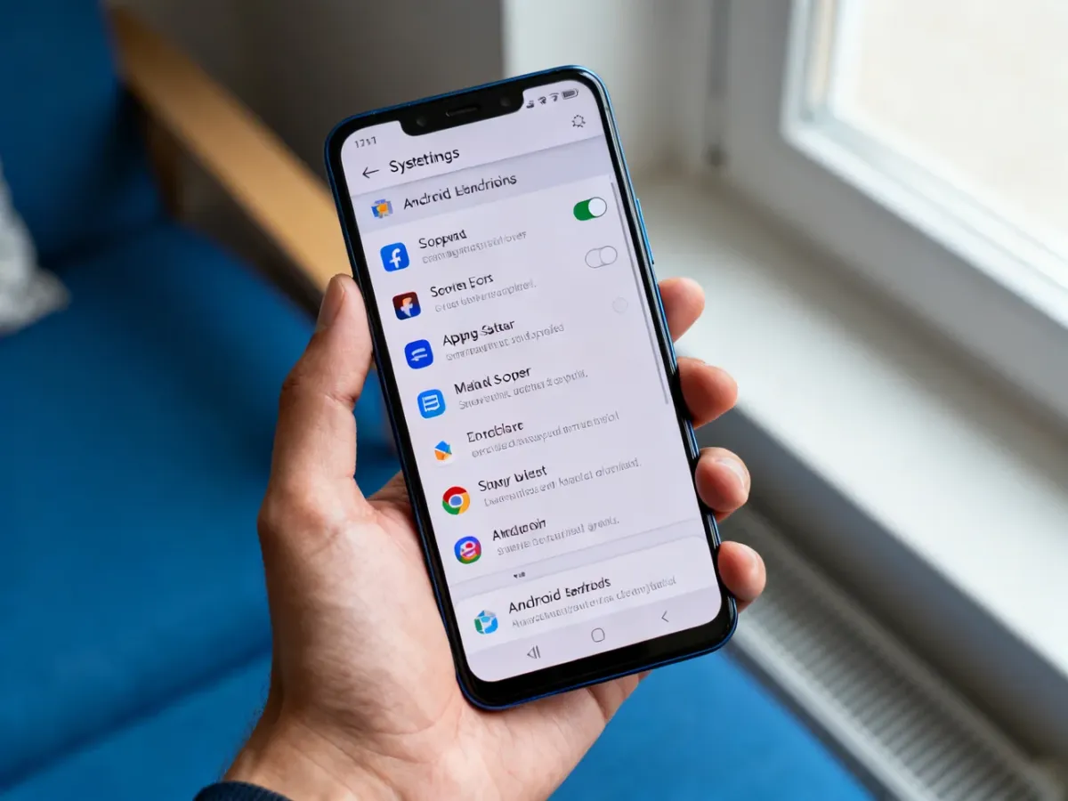 Telefon z Androidem podczas wyłączania uprawnienia nakładki ekranowej