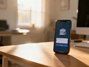 Nowoczesny smartfon z ikoną ładowania na ekranie, symbolizujący opóźnienia w przesyłaniu wiadomości w sieci.